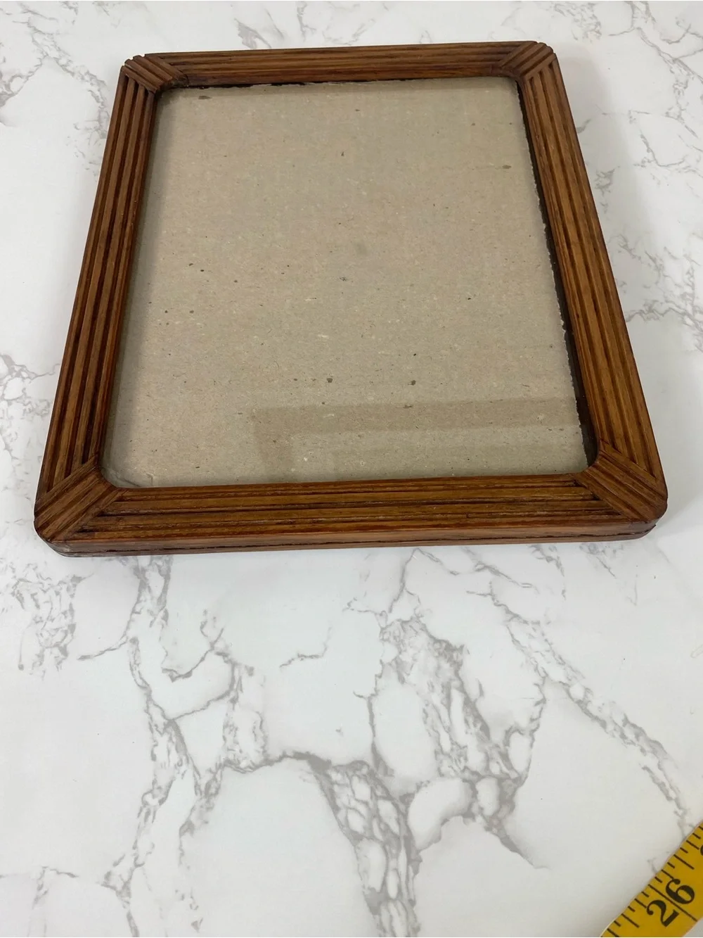 Fetco Ribbed Wood Picture Frame in Brown retro Handmade 8x10